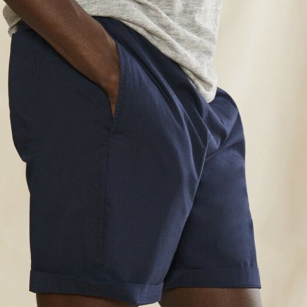 Onia Men’s Garment Dye Poplin Lounge Shorts Drawstring Deep‎ Navy Sz XL NWT
